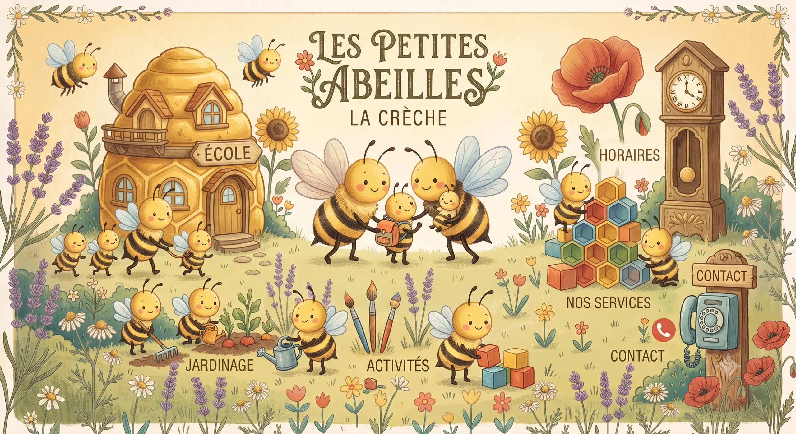 Illustration crèche Les Petites Abeilles